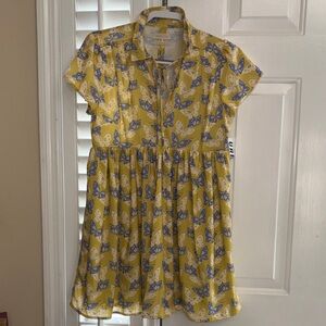 Urban Outfitters Yellow and Blue Mini Dress